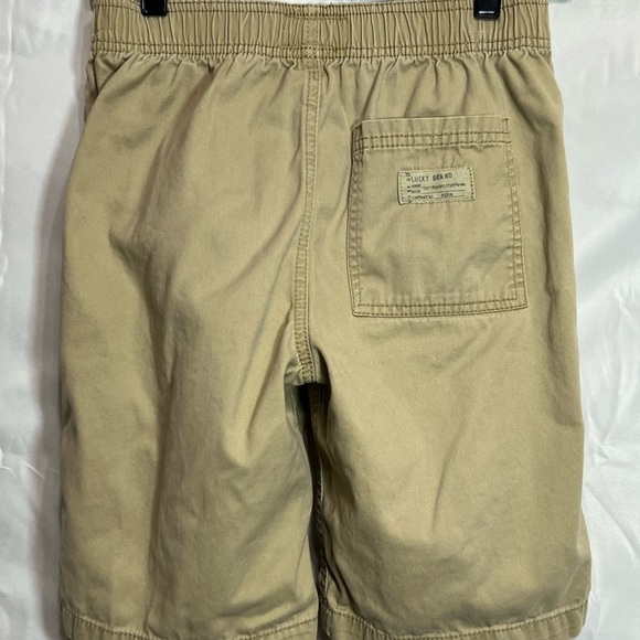 Lucky Brand  Boys Large Khaki Chino Shorts Elastic & Drawstring Waist - Picture 2 of 5